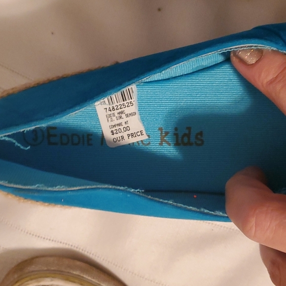 New size 3 canvas blue studded slip ons - Picture 2 of 7